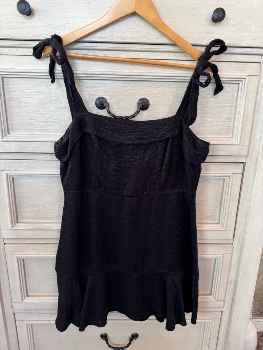 Black Tie-Shoulder Mini Dress - Classic Summer Style